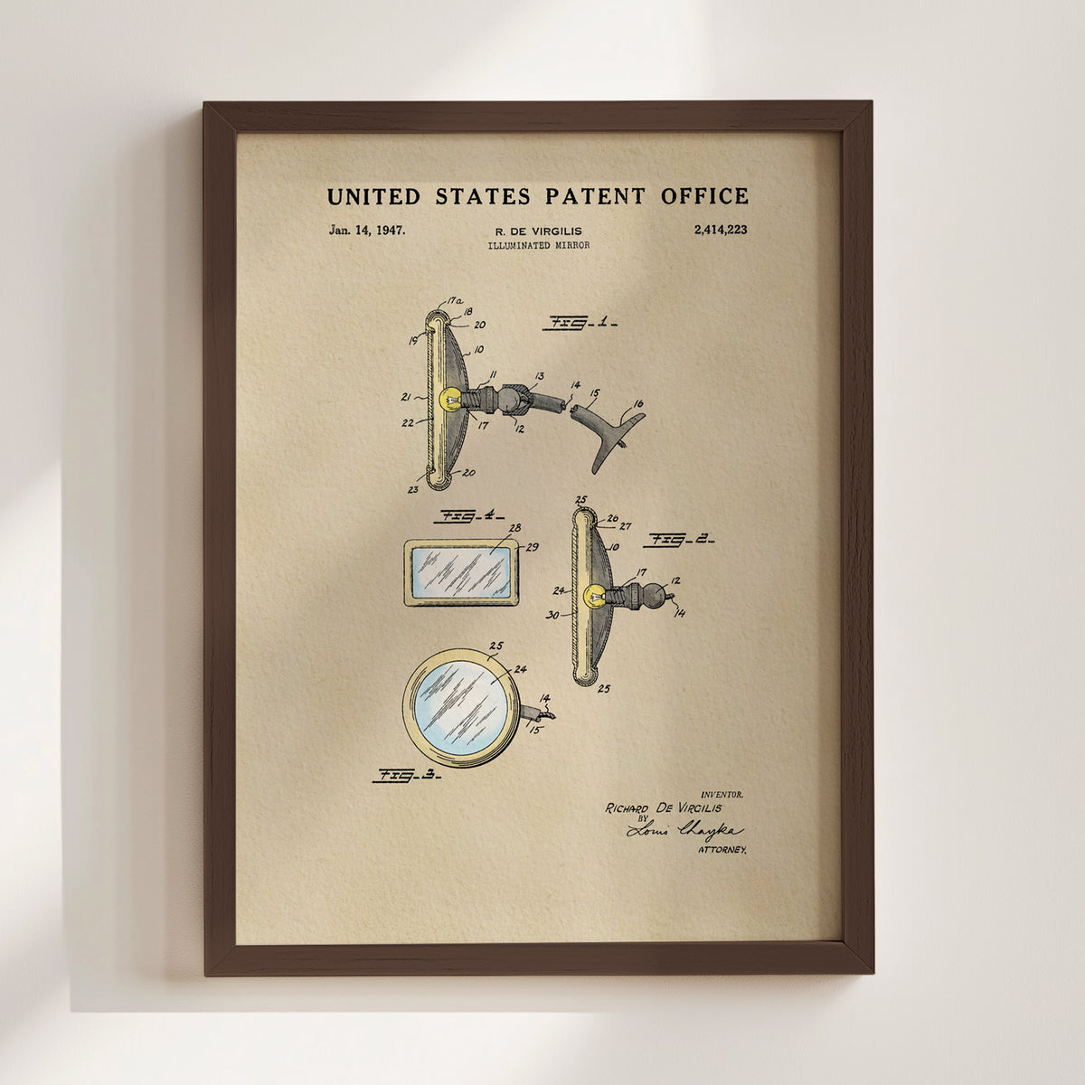 Illuminated Mirror (1947) patent art print