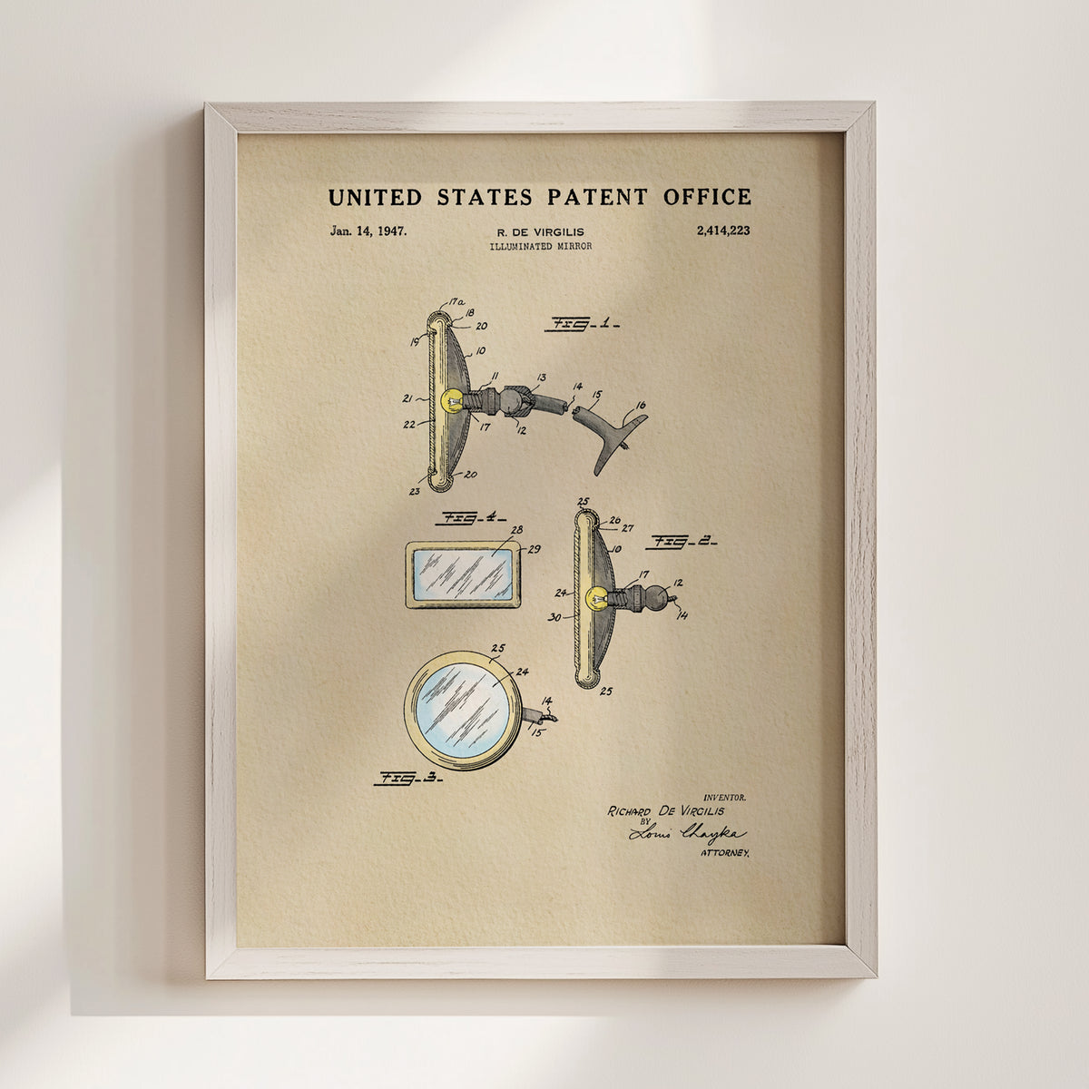 Illuminated Mirror (1947) patent art print