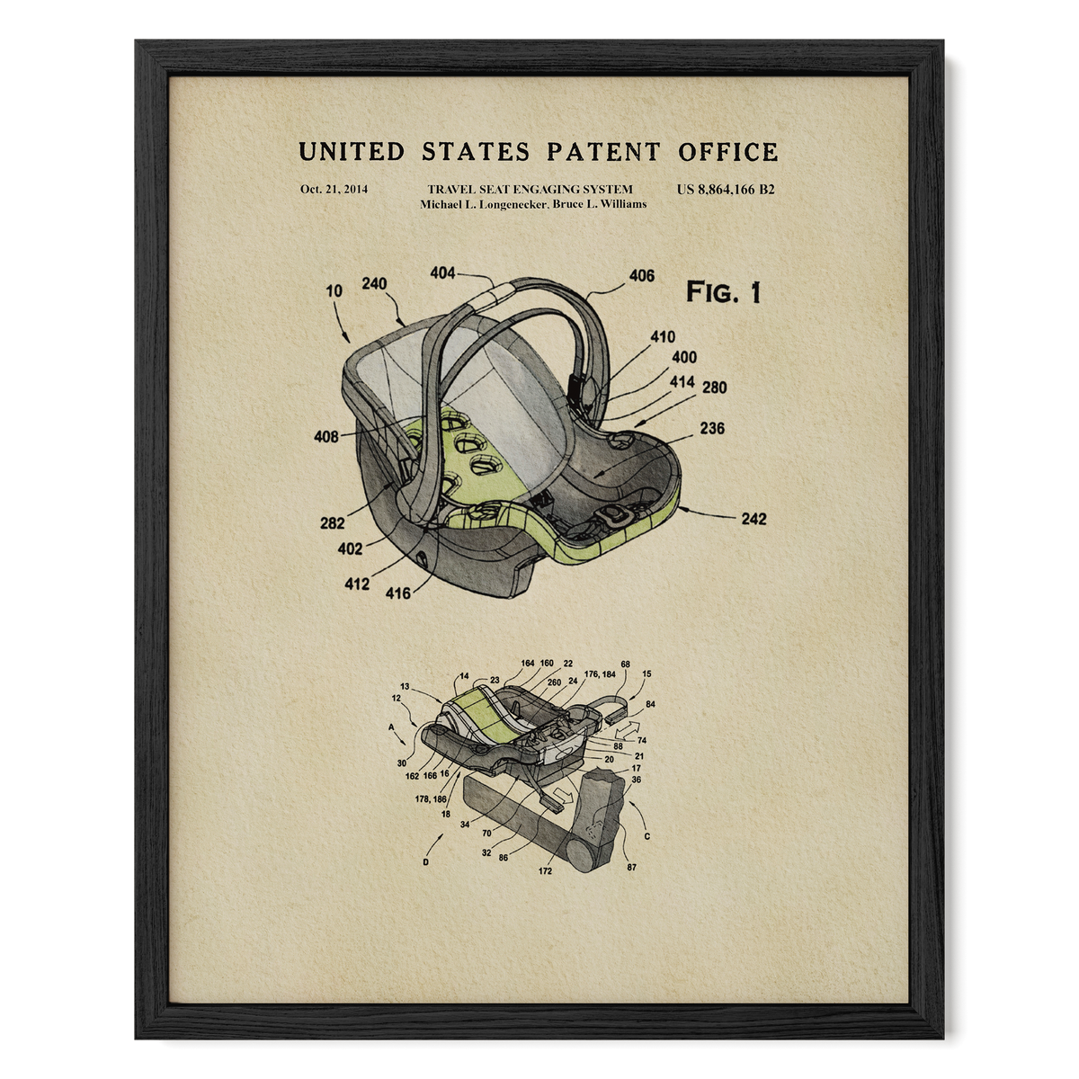 KeyFit Car Seat (2014) patent art print
