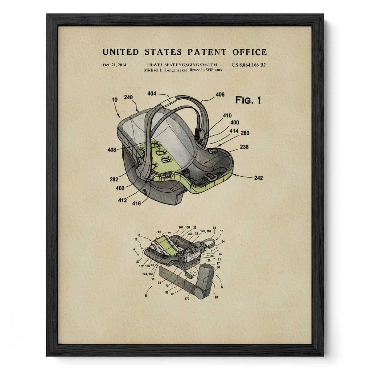 KeyFit Car Seat (2014) patent art print