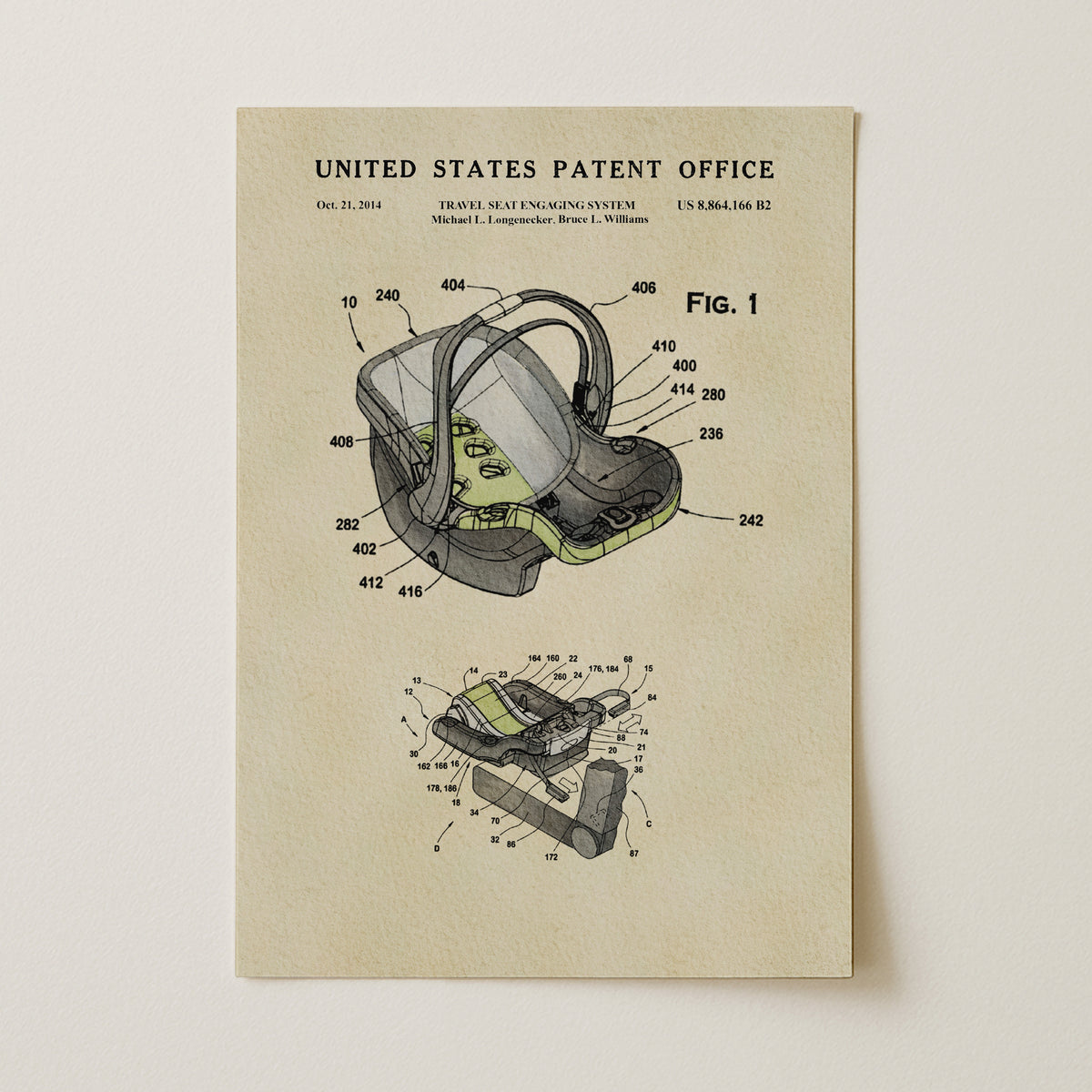 KeyFit Car Seat (2014) patent art print