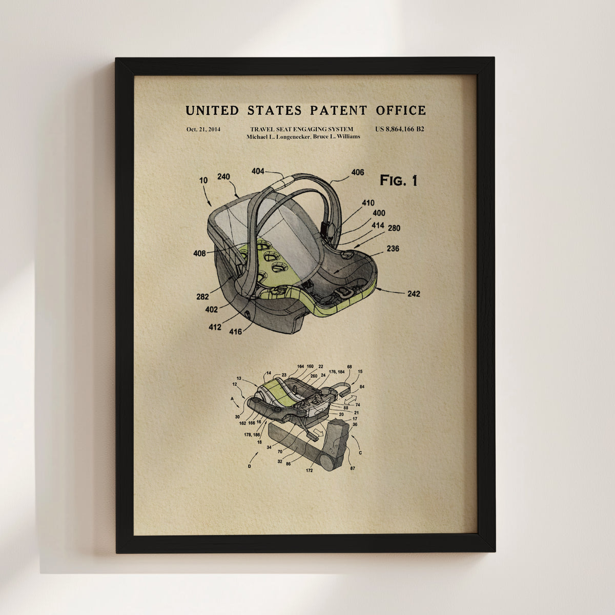 KeyFit Car Seat (2014) patent art print