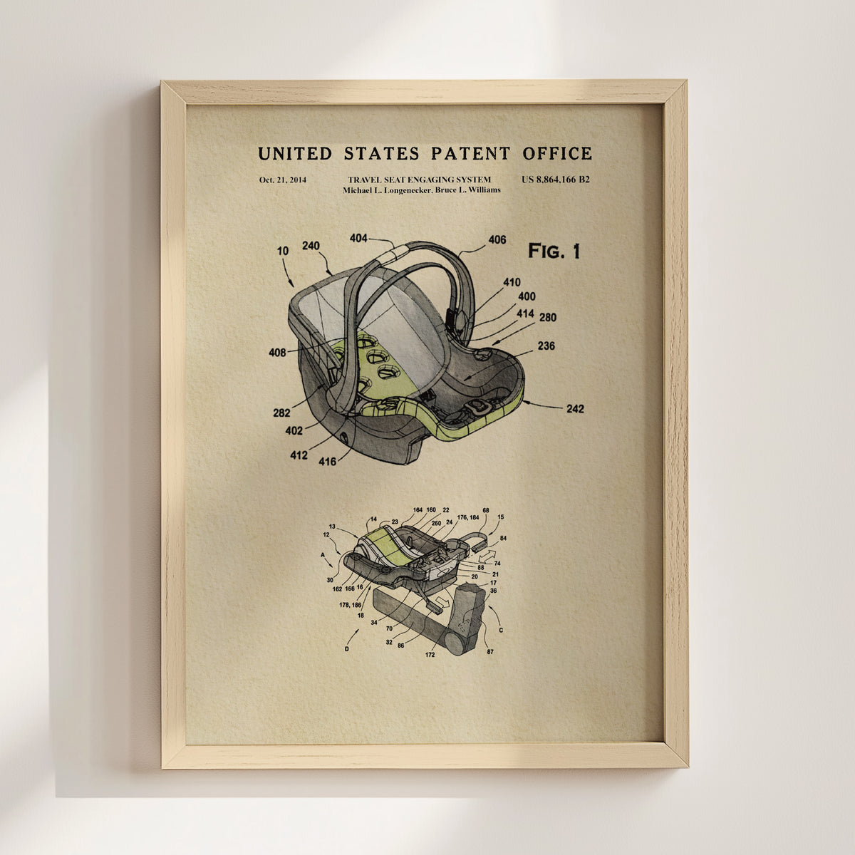 KeyFit Car Seat (2014) patent art print