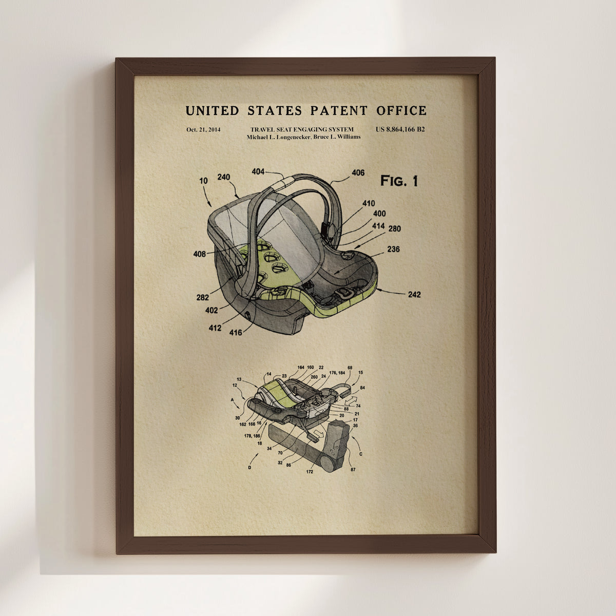 KeyFit Car Seat (2014) patent art print