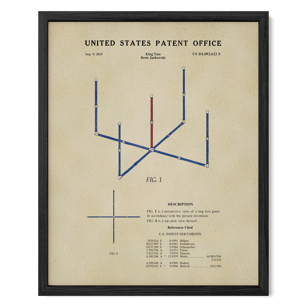 King Toss (2025) patent art print