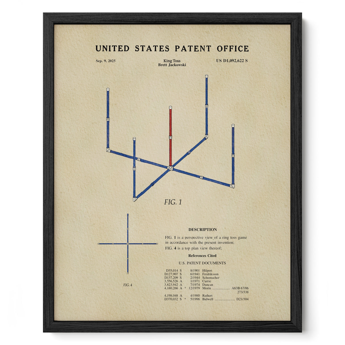 King Toss (2025) patent art print