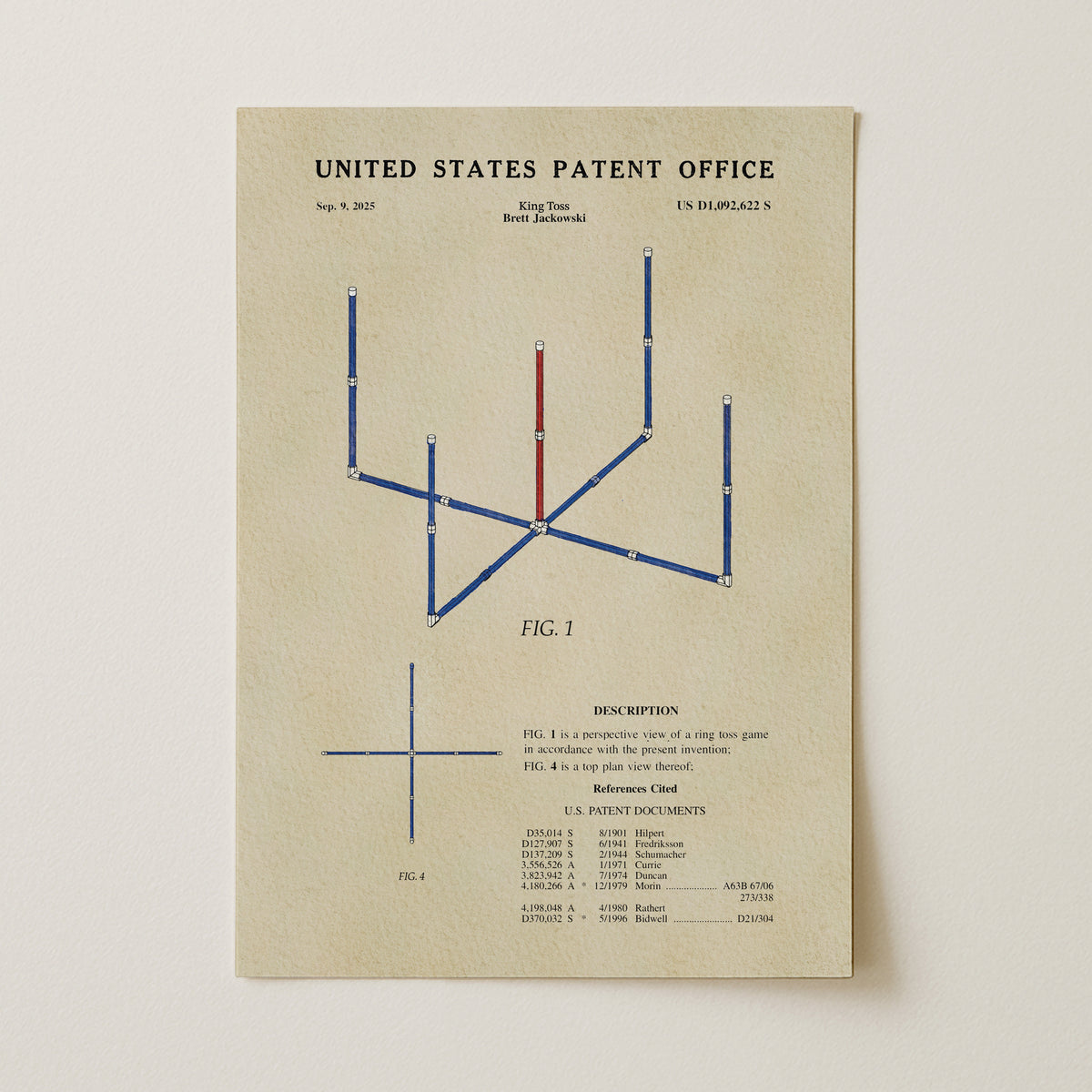 King Toss (2025) patent art print