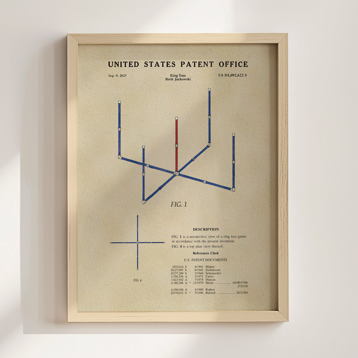 King Toss (2025) patent art print