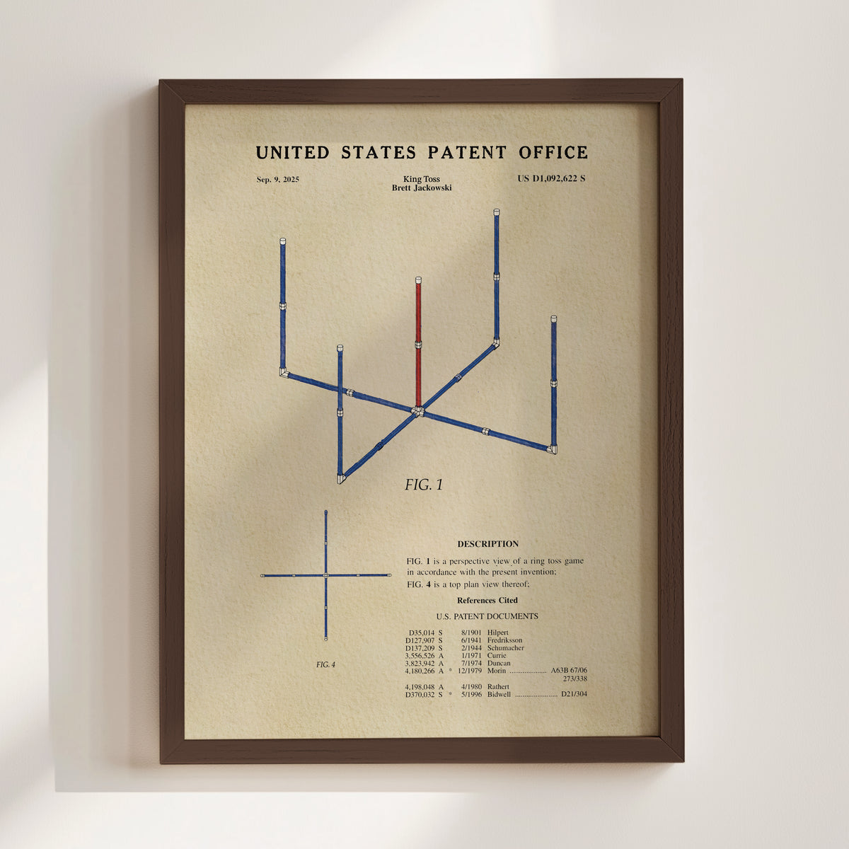 King Toss (2025) patent art print