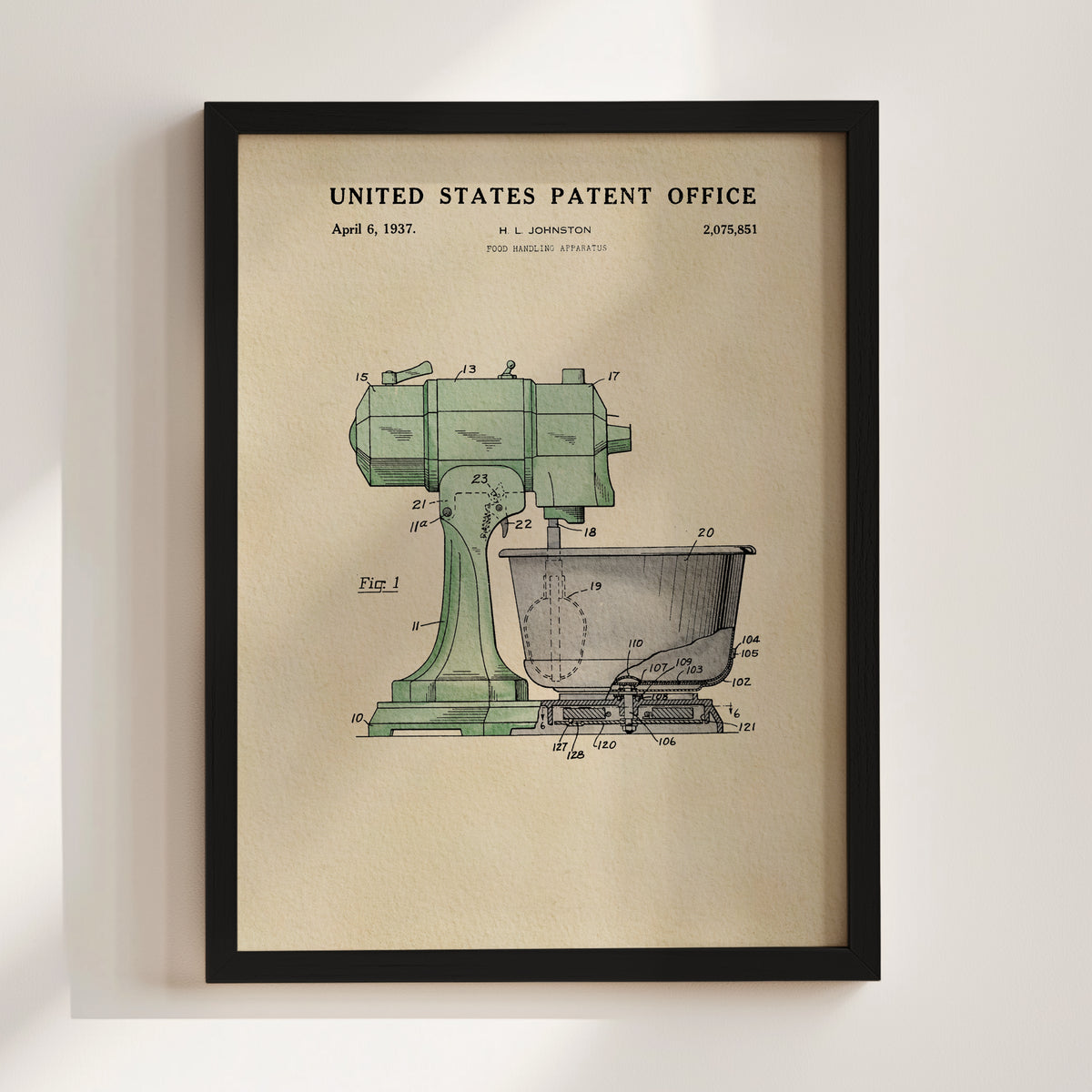 Kitchen Mixer (1937) patent art print