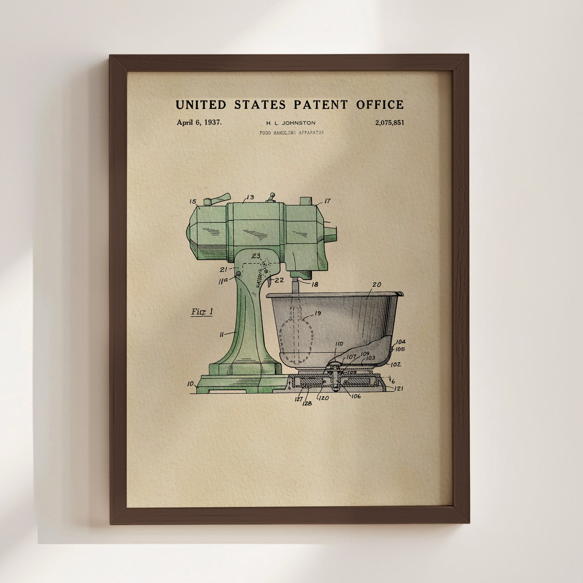 Kitchen Mixer (1937) patent art print