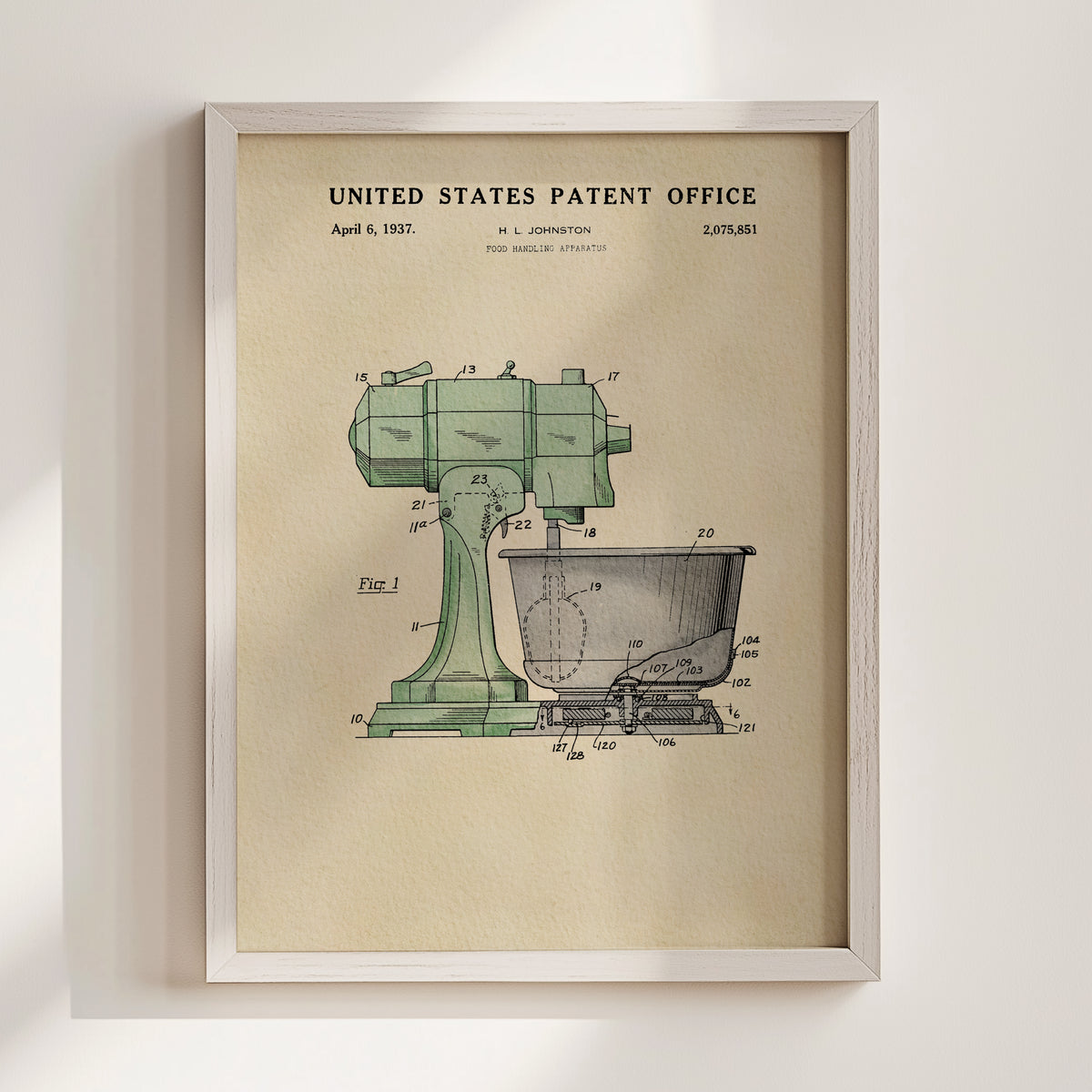 Kitchen Mixer (1937) patent art print