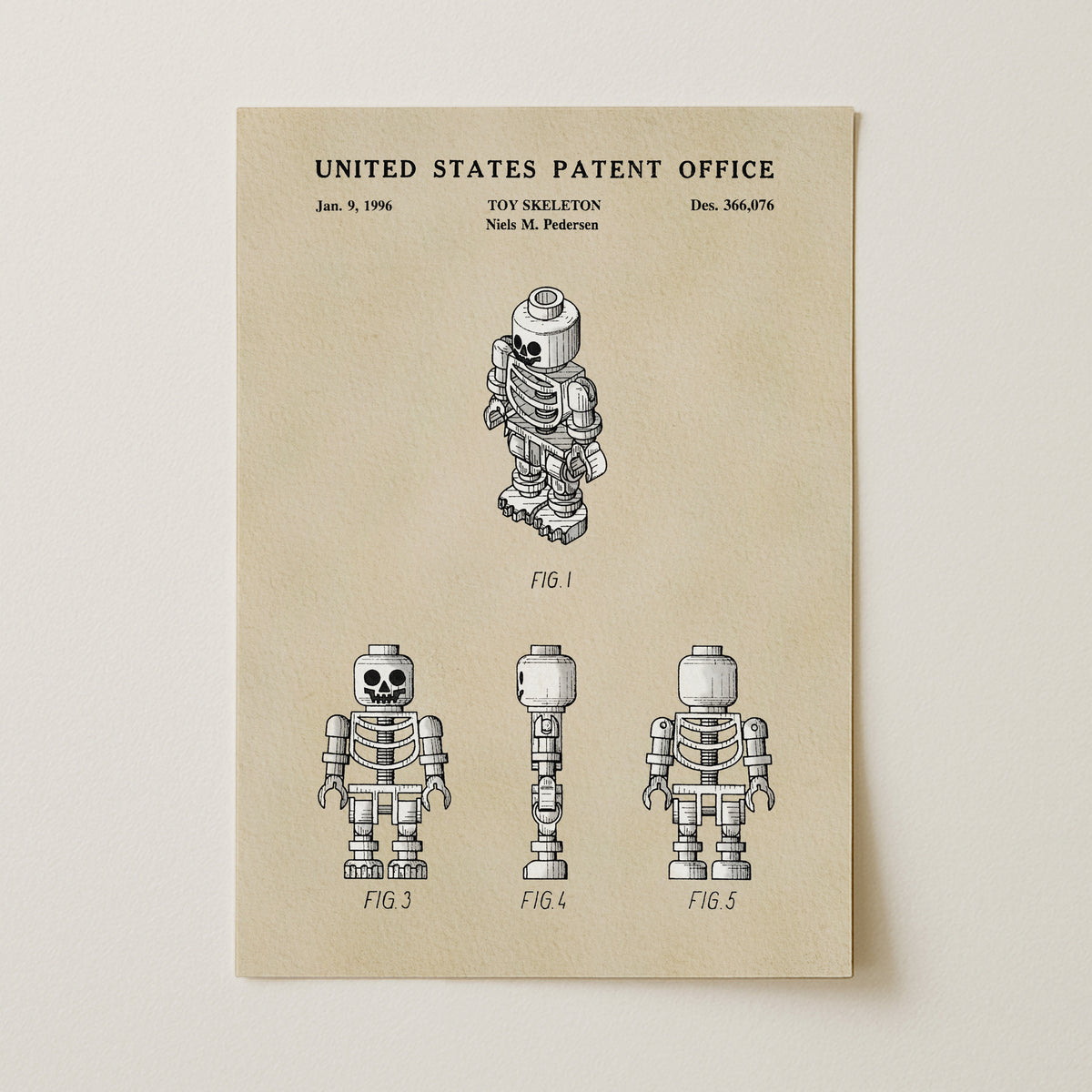 Mini Block Skeleton Figure (1996) patent art print