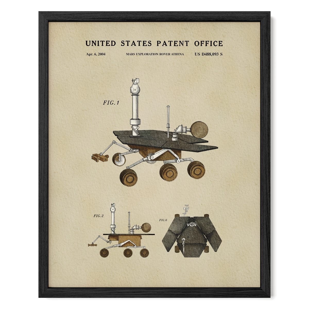 Mars Exploration Rover Athena (2004) patent art print