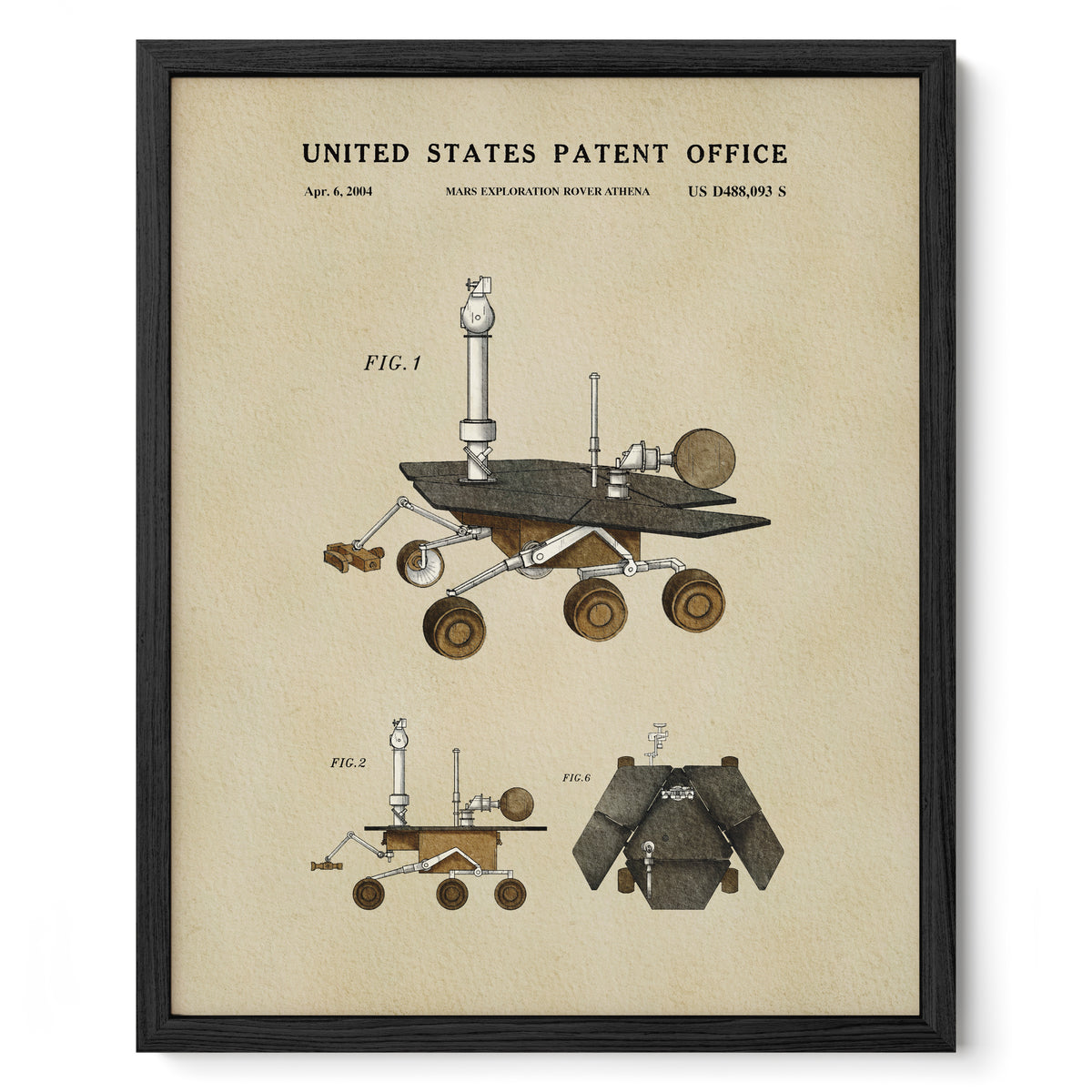 Mars Exploration Rover Athena (2004) patent art print