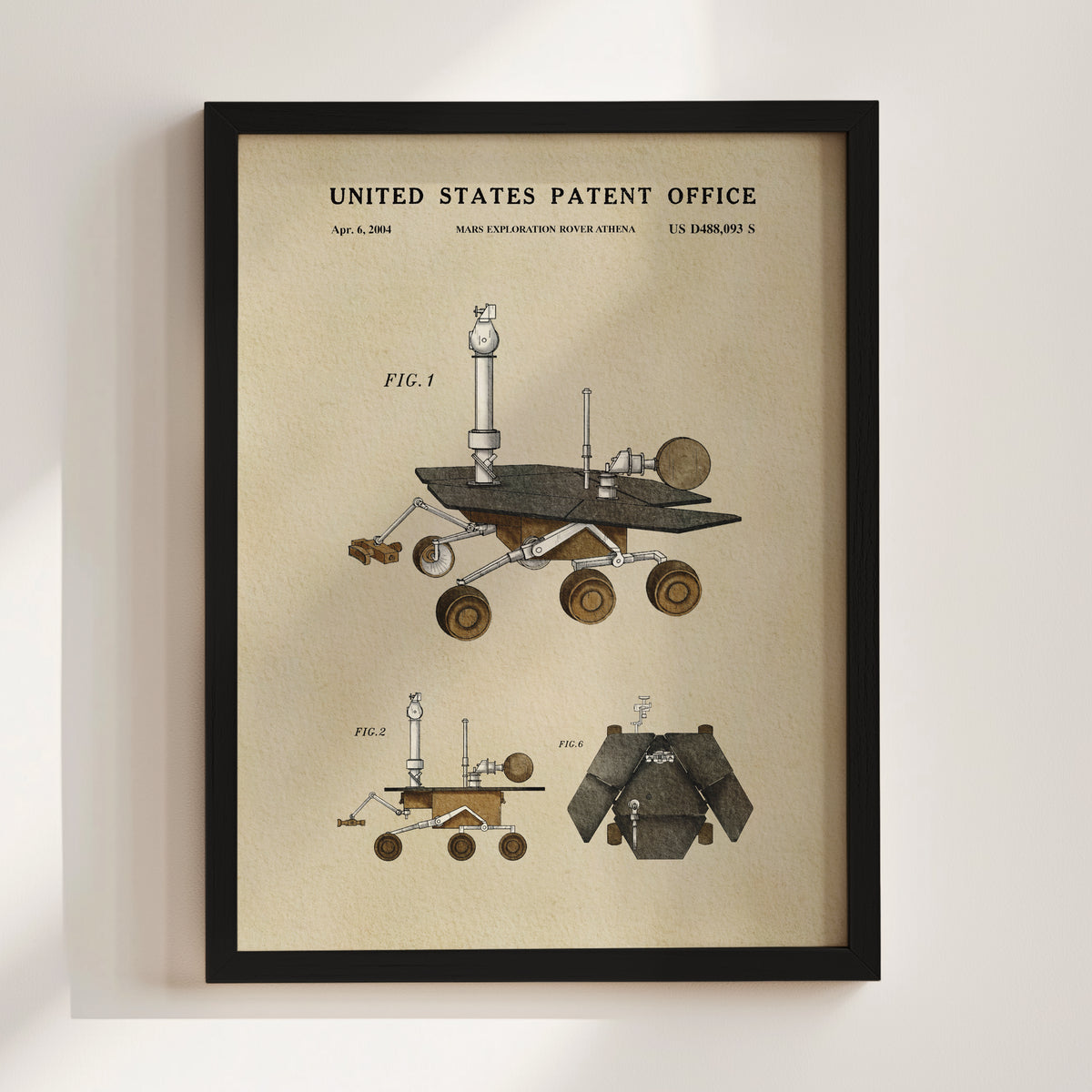 Mars Exploration Rover Athena (2004) patent art print