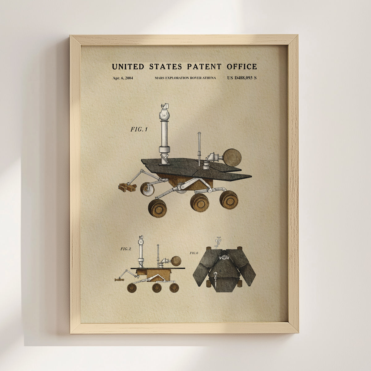 Mars Exploration Rover Athena (2004) patent art print