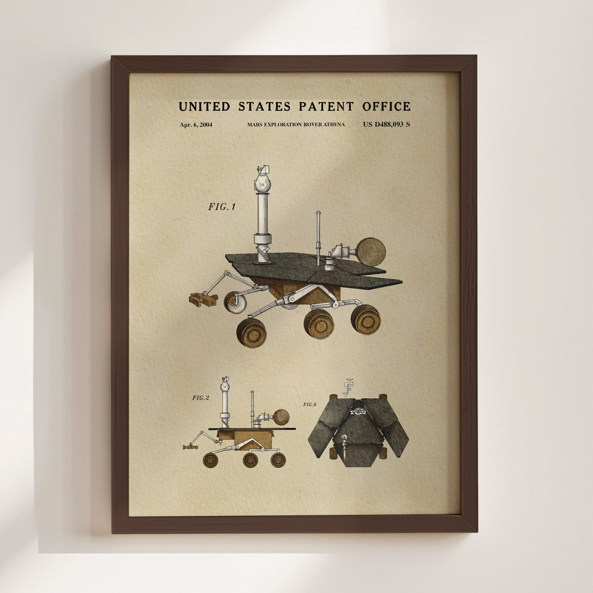 Mars Exploration Rover Athena (2004) patent art print