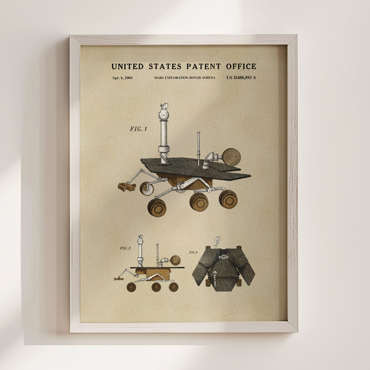 Mars Exploration Rover Athena (2004) patent art print