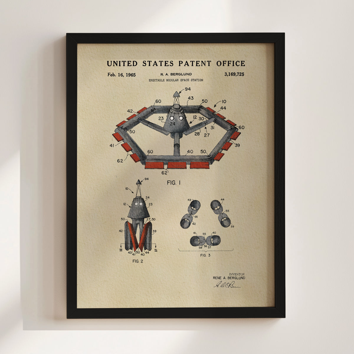 Modular Space Station (1965) patent art print