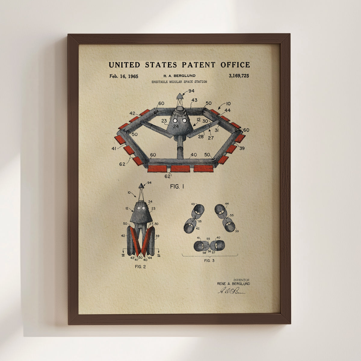 Modular Space Station (1965) patent art print