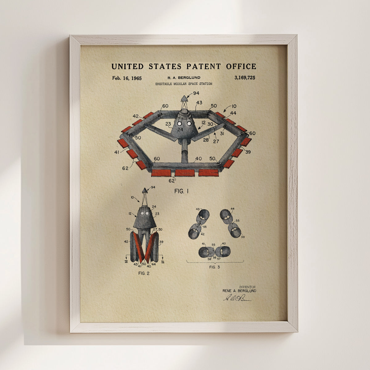 Modular Space Station (1965) patent art print