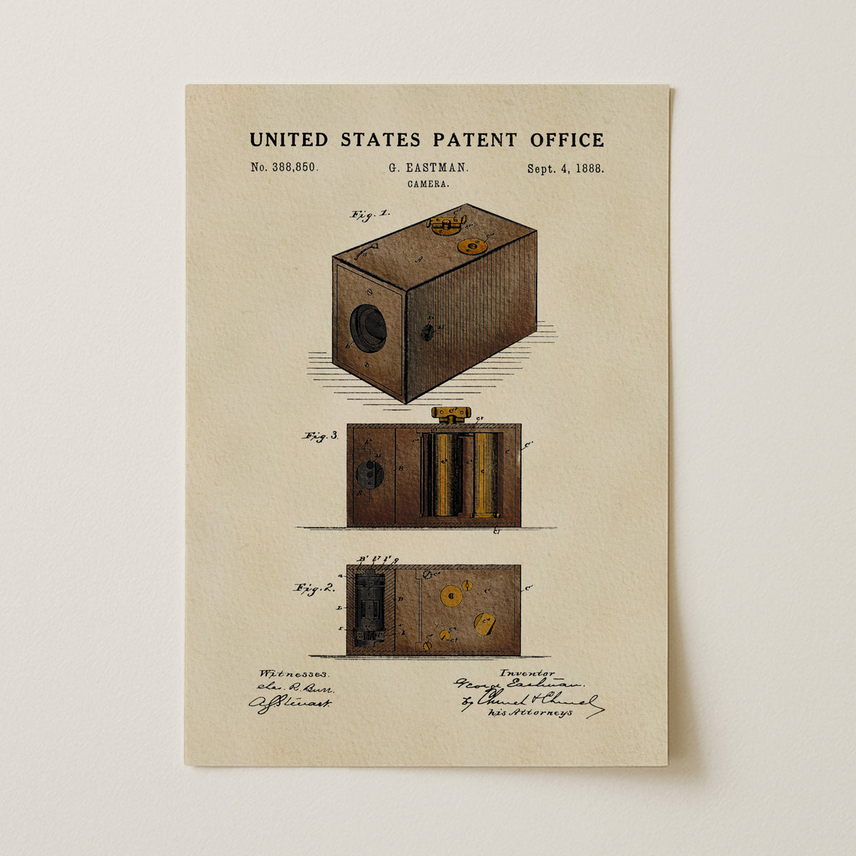 Original Box Camera (1888) patent art print