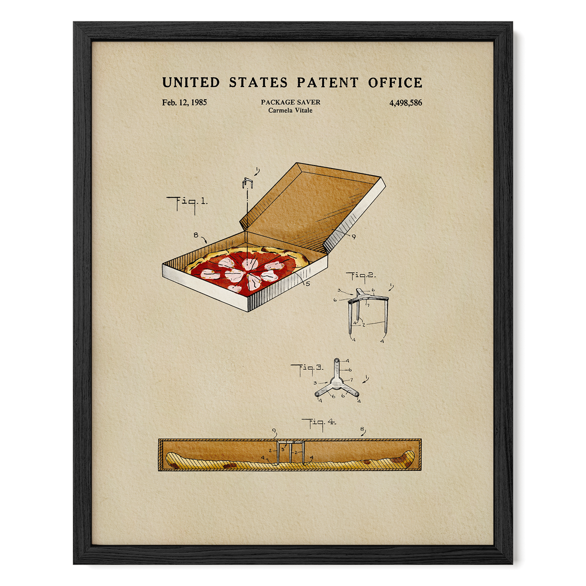 Pizza Box (1985) patent art print