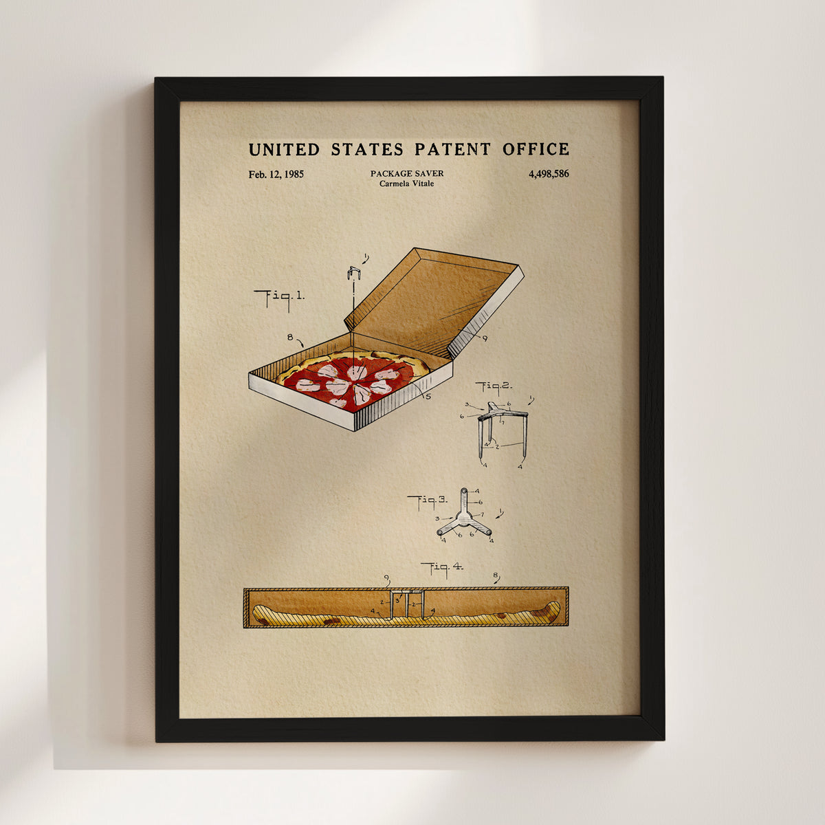 Pizza Box (1985) patent art print