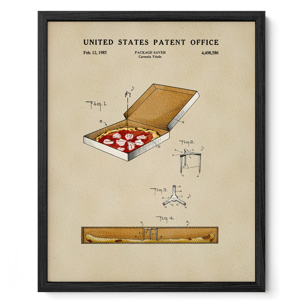 Pizza Box (1985) patent art print
