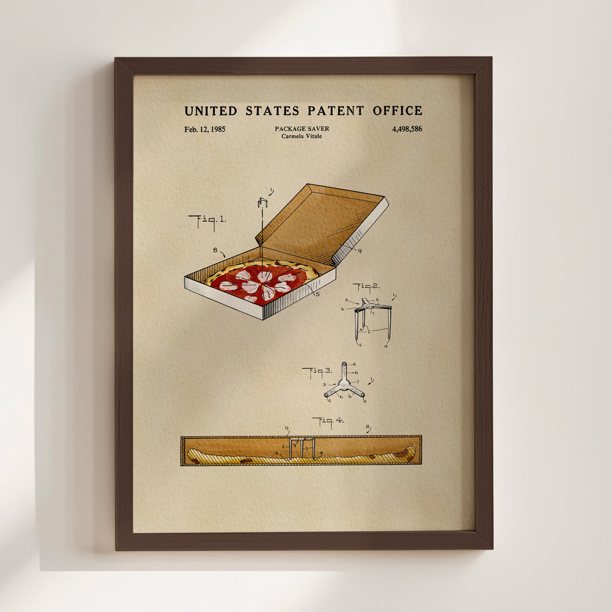 Pizza Box (1985) patent art print