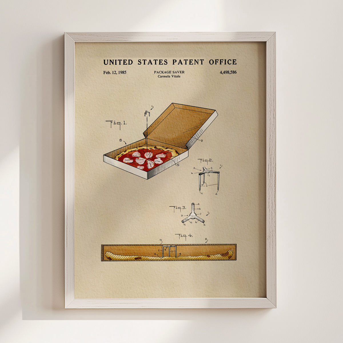 Pizza Box (1985) patent art print