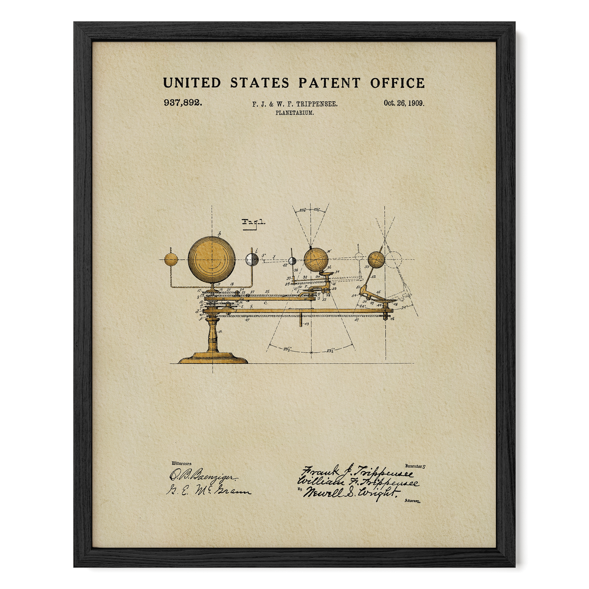 Planetarium (1909) patent art print