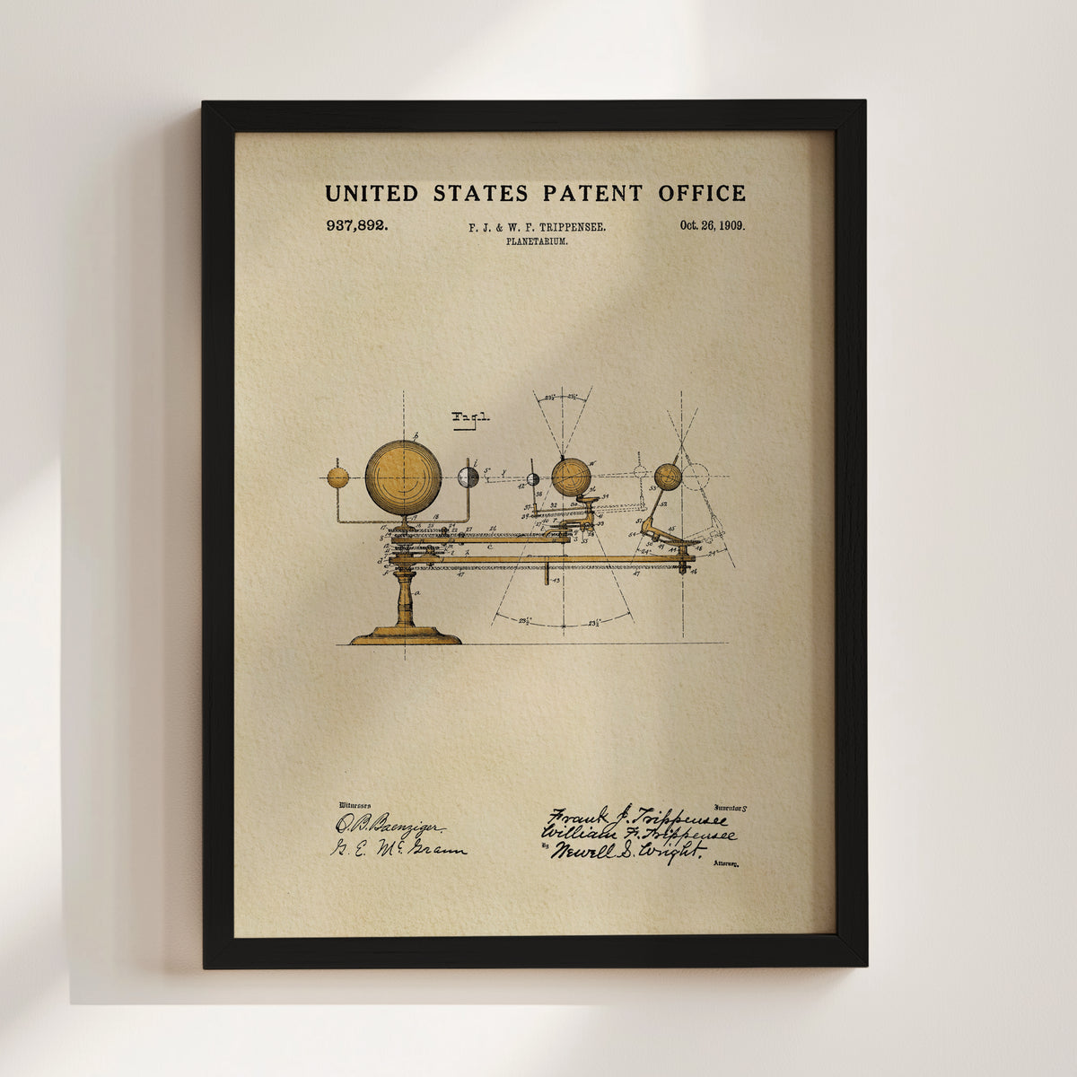 Planetarium (1909) patent art print