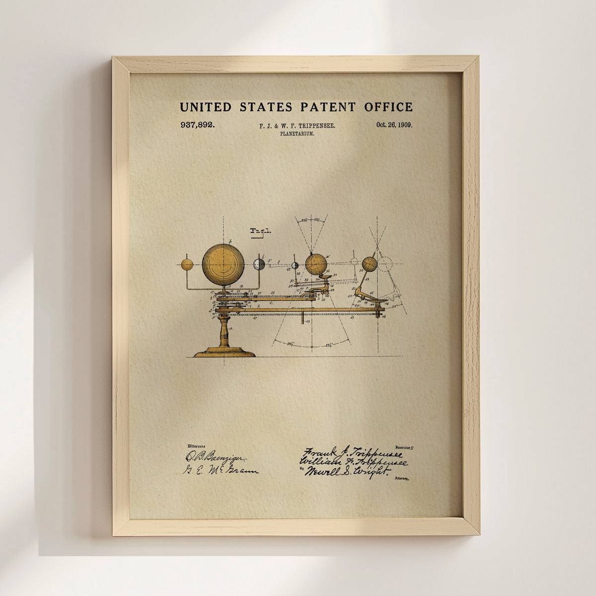 Planetarium (1909) patent art print