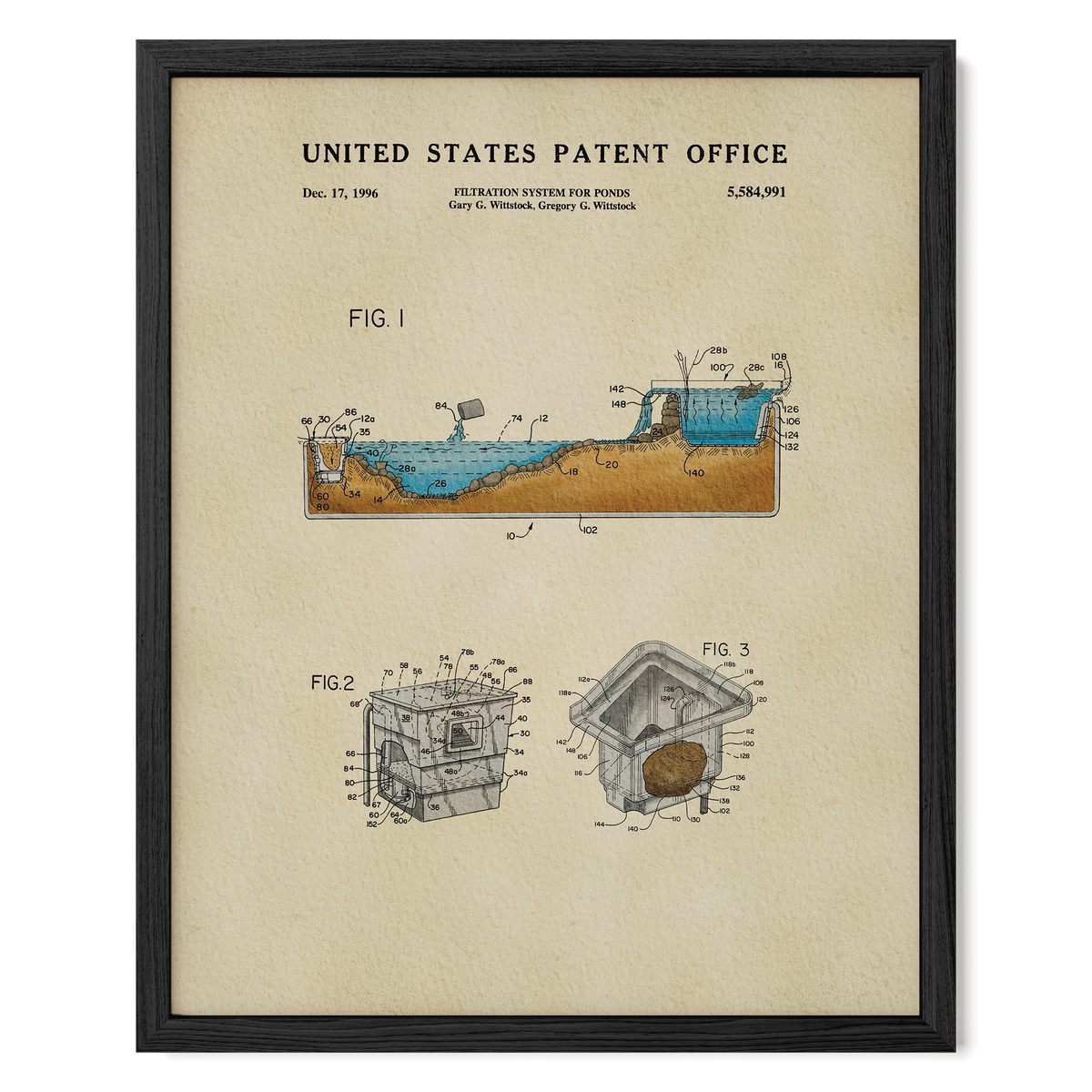 Pond Filtration System (1996) patent art print