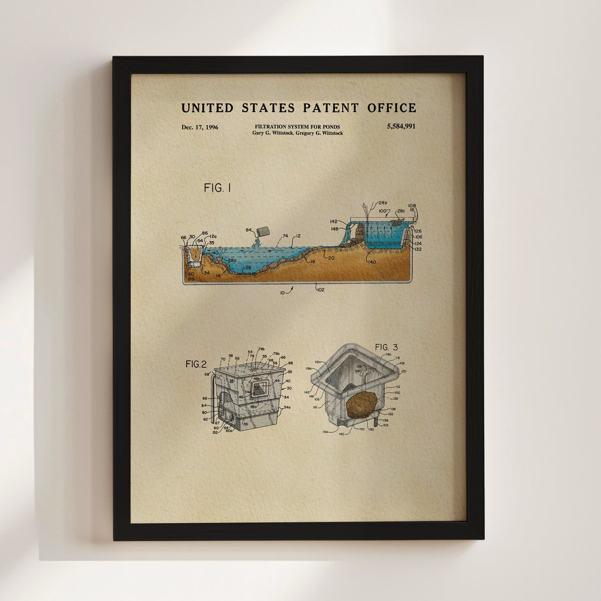 Pond Filtration System (1996) patent art print