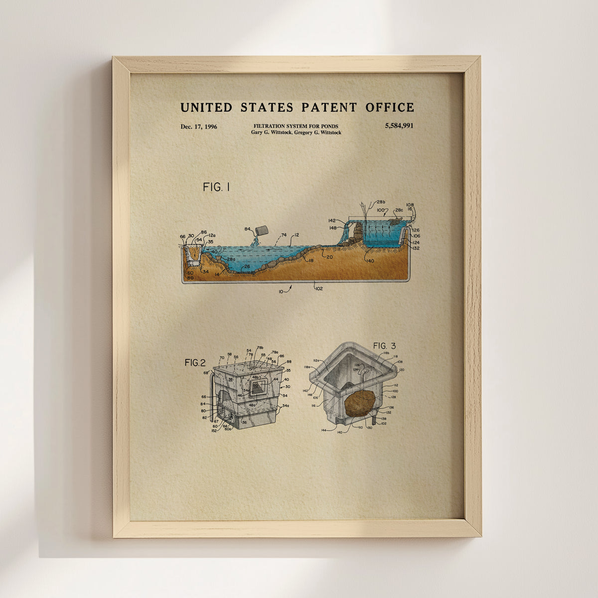 Pond Filtration System (1996) patent art print