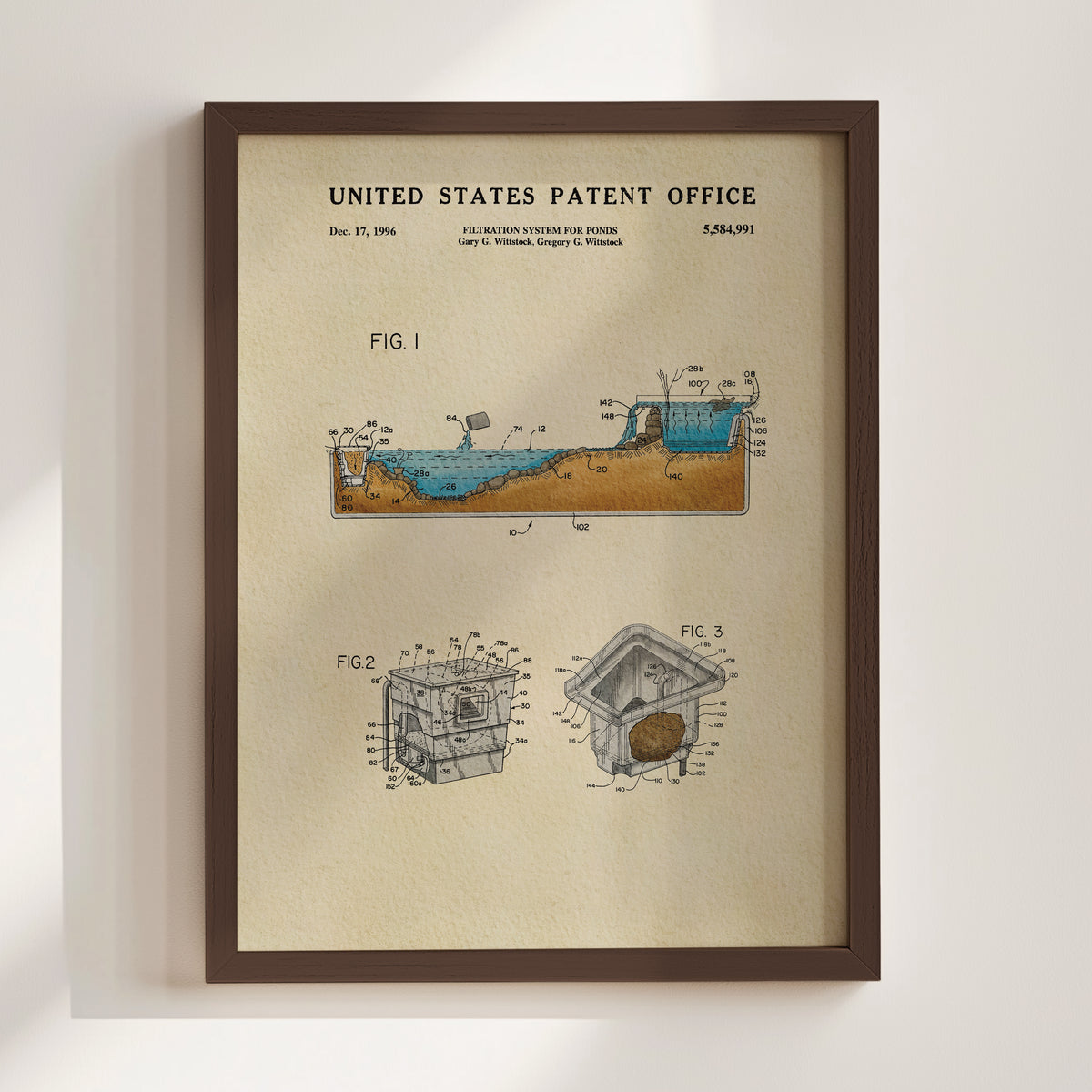 Pond Filtration System (1996) patent art print