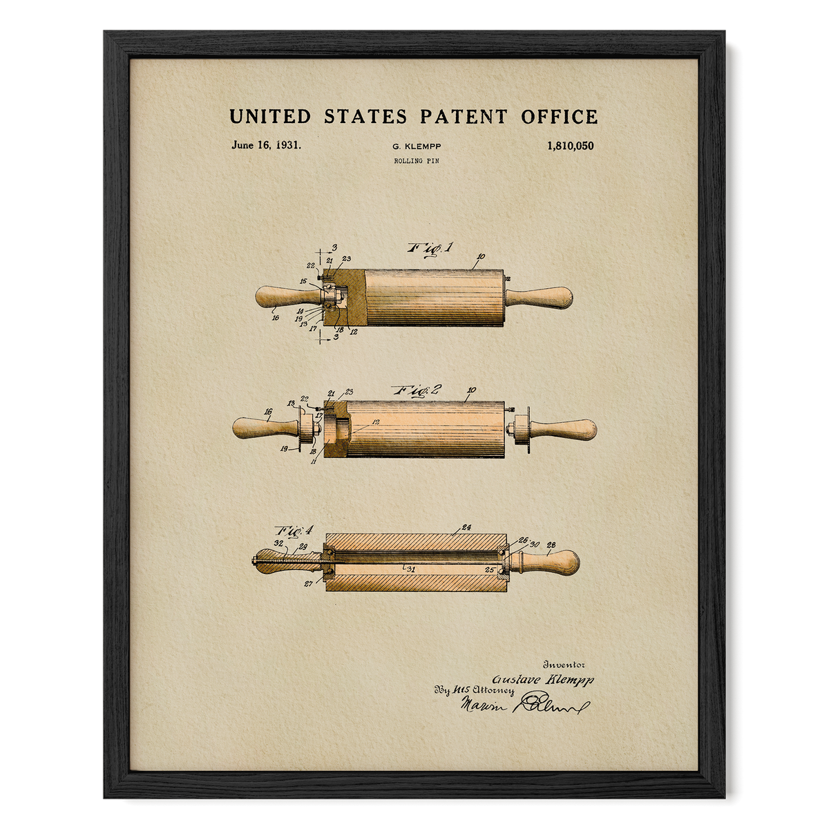 Rolling Pin (1931) patent art print