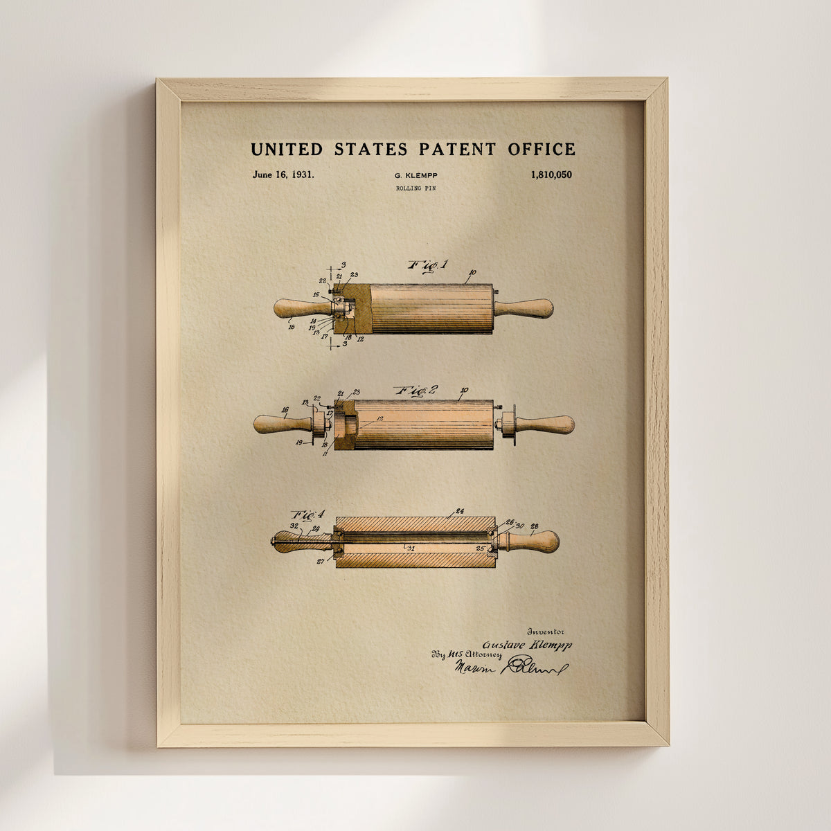 Rolling Pin (1931) patent art print
