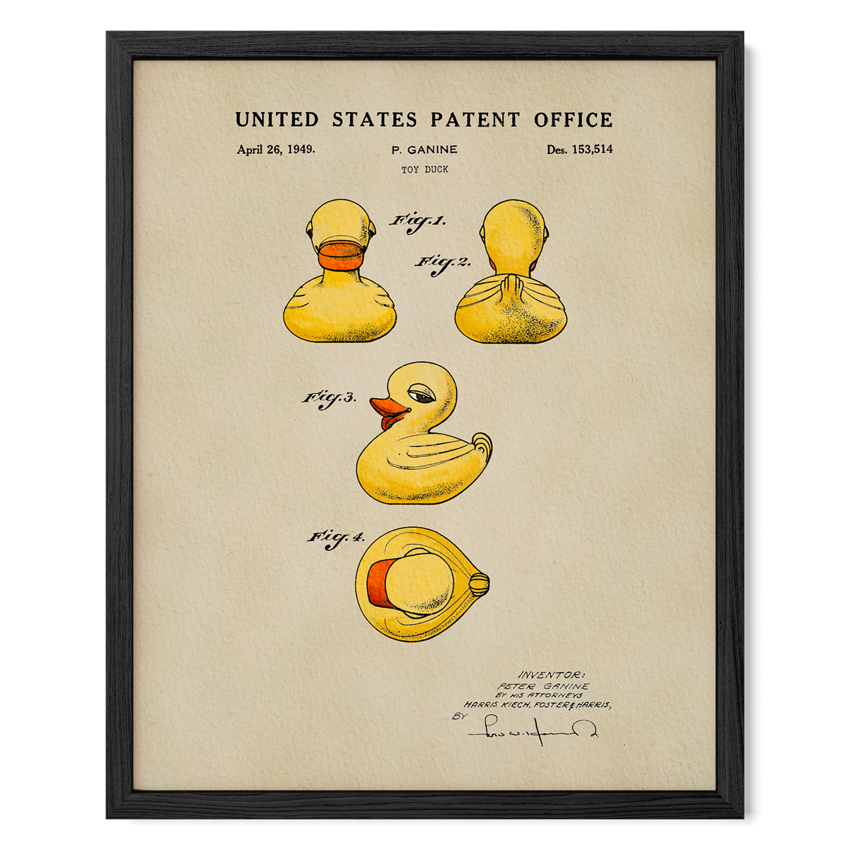 Rubber Duck (1949) patent art print
