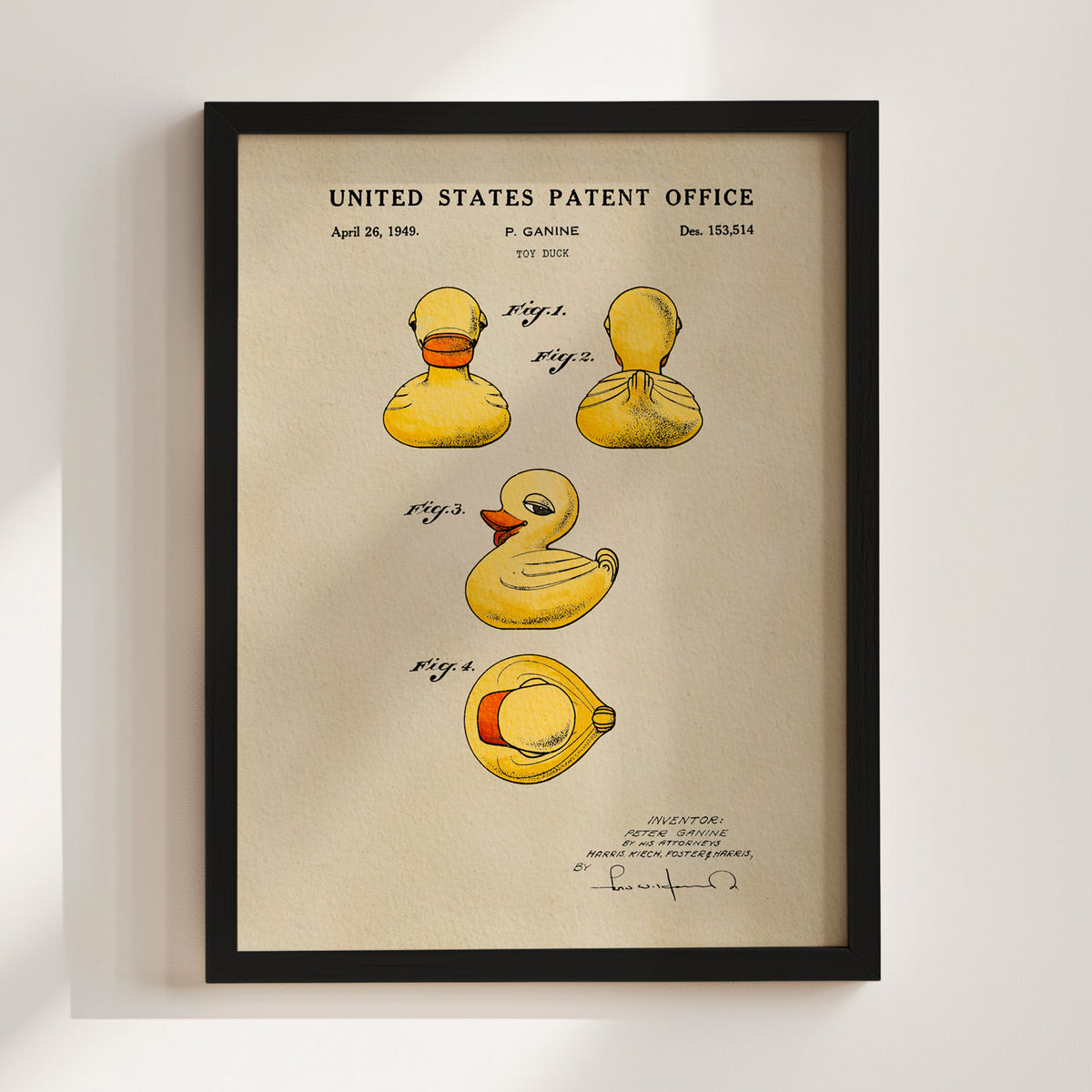 Rubber Duck (1949) patent art print