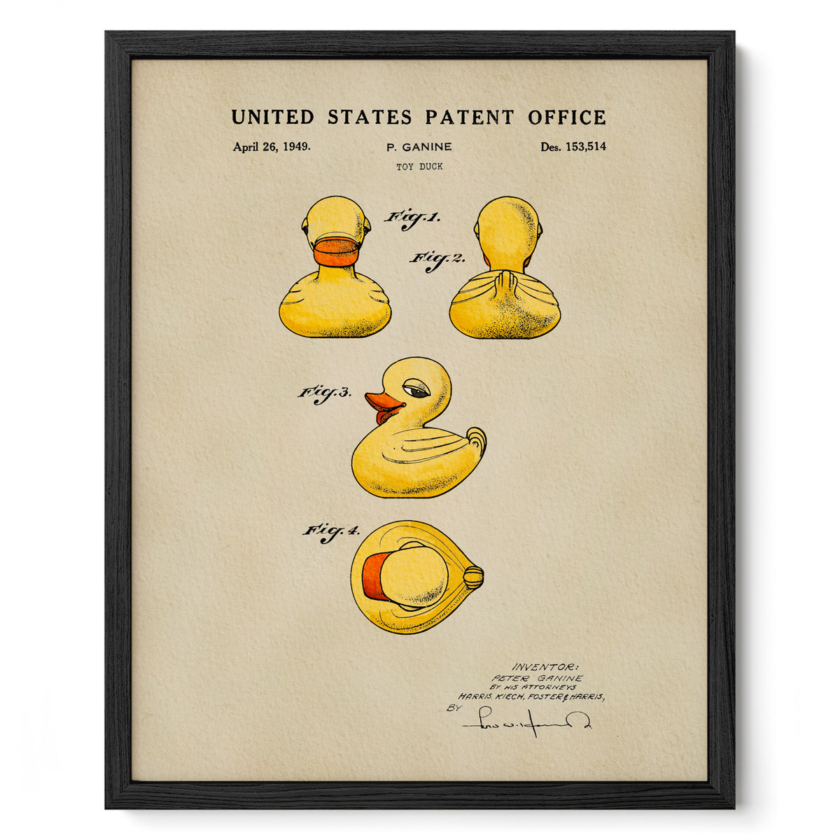 Rubber Duck (1949) patent art print