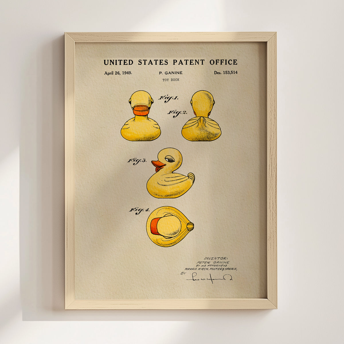 Rubber Duck (1949) patent art print