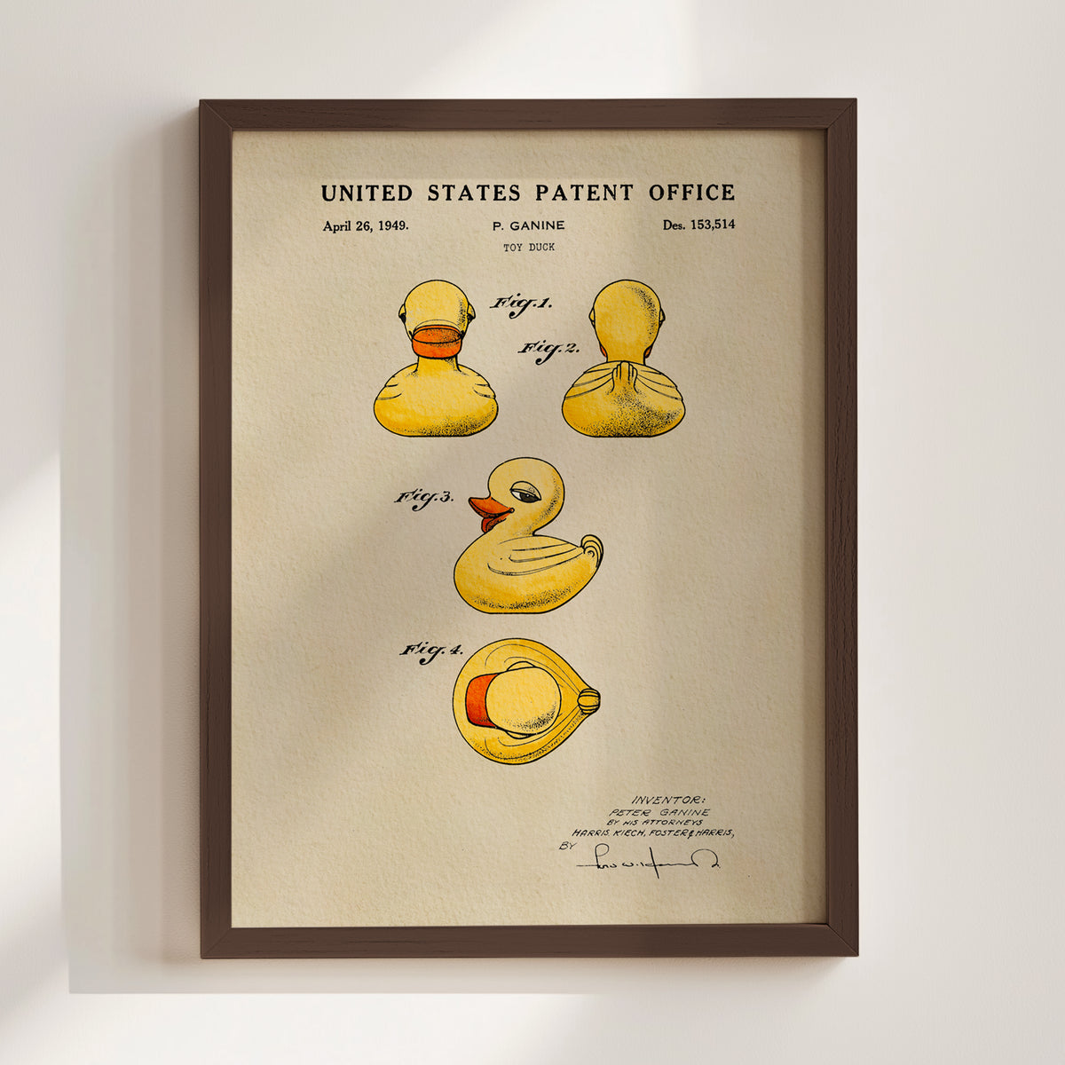Rubber Duck (1949) patent art print