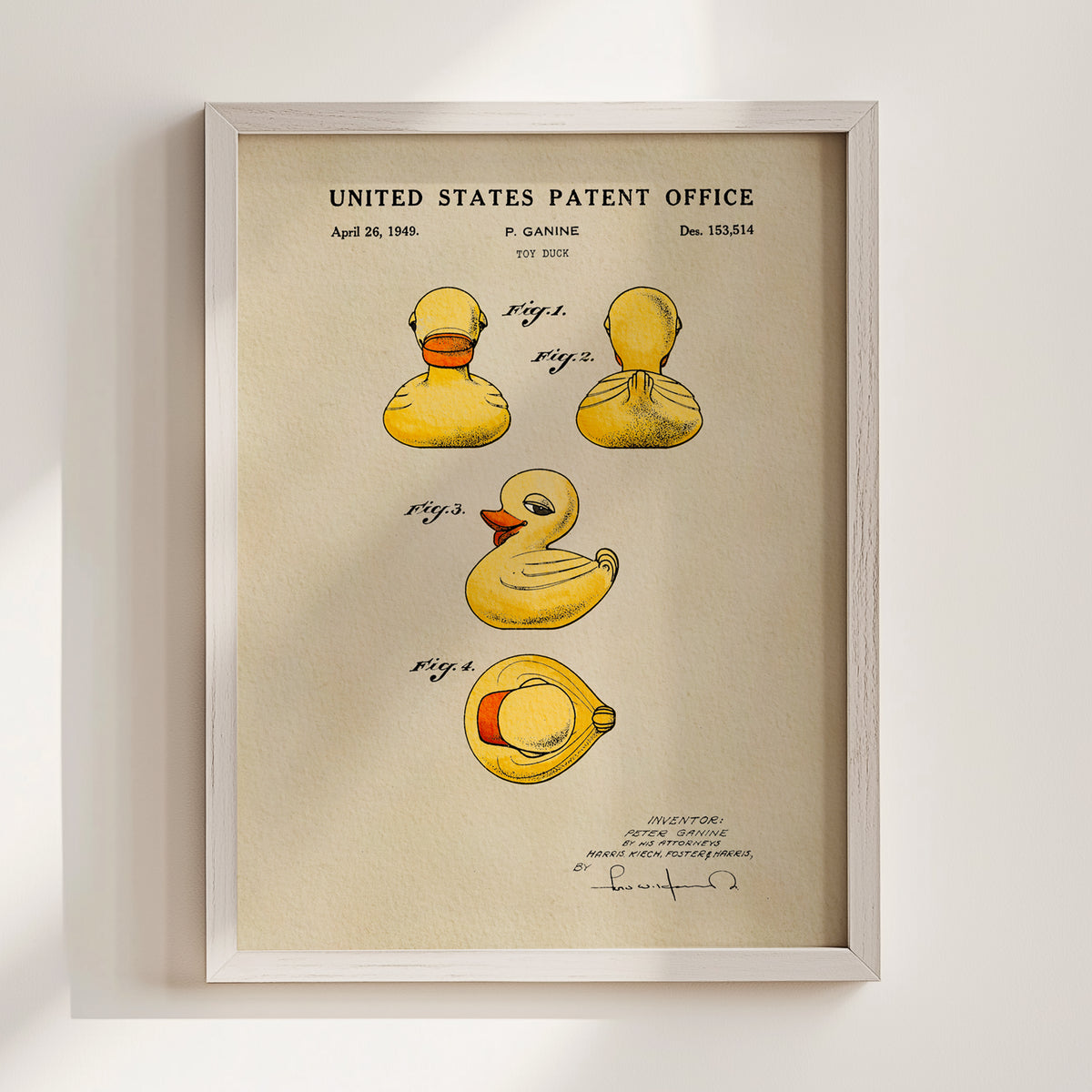 Rubber Duck (1949) patent art print