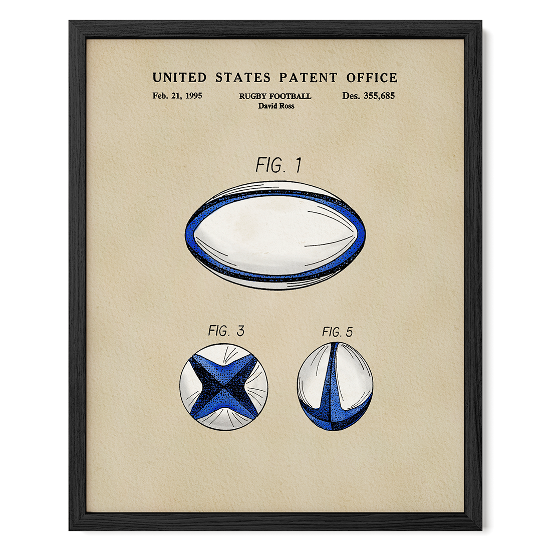 Rugby Ball (1995) patent art print