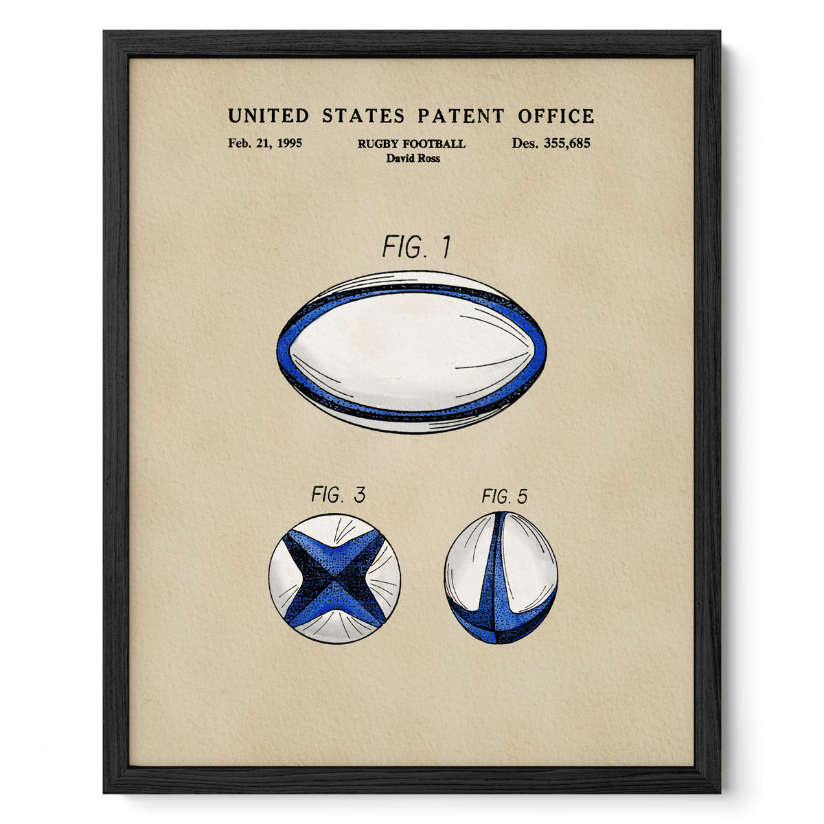 Rugby Ball (1995) patent art print