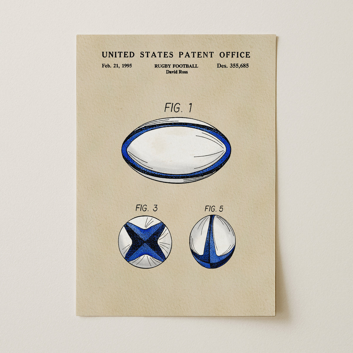 Rugby Ball (1995) patent art print